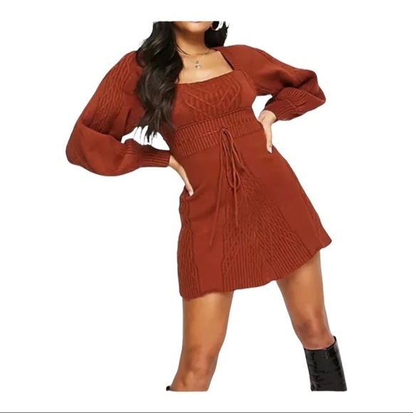 NWT FREE PEOPLE x REVOLVE Emmaline Long Sleeve Open Back Sweater Mini Dress XL - Picture 3 of 11